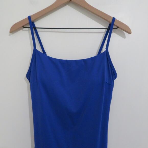 Popilush Womens Sz M Royal Blue Shapewear Midi Dress Bodycon Built In Support - Picture 3 of 6